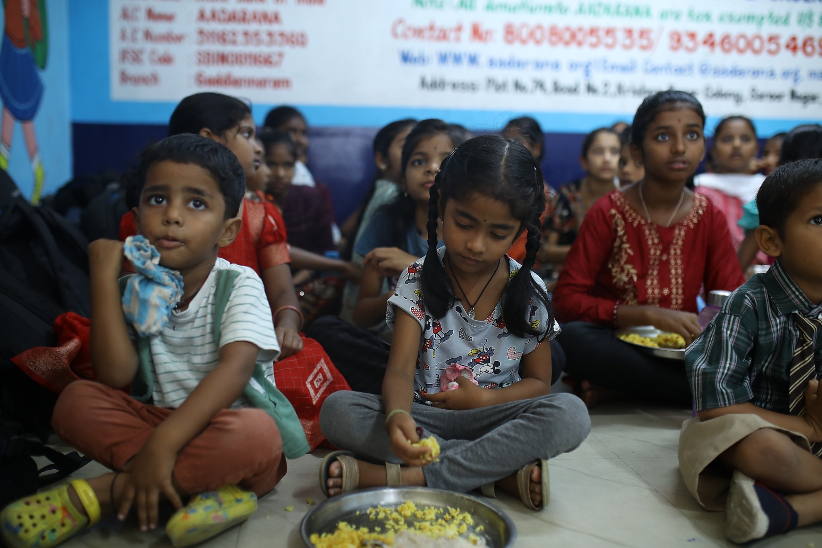 Children seated together during meal-time at the Foundation's Children's Home